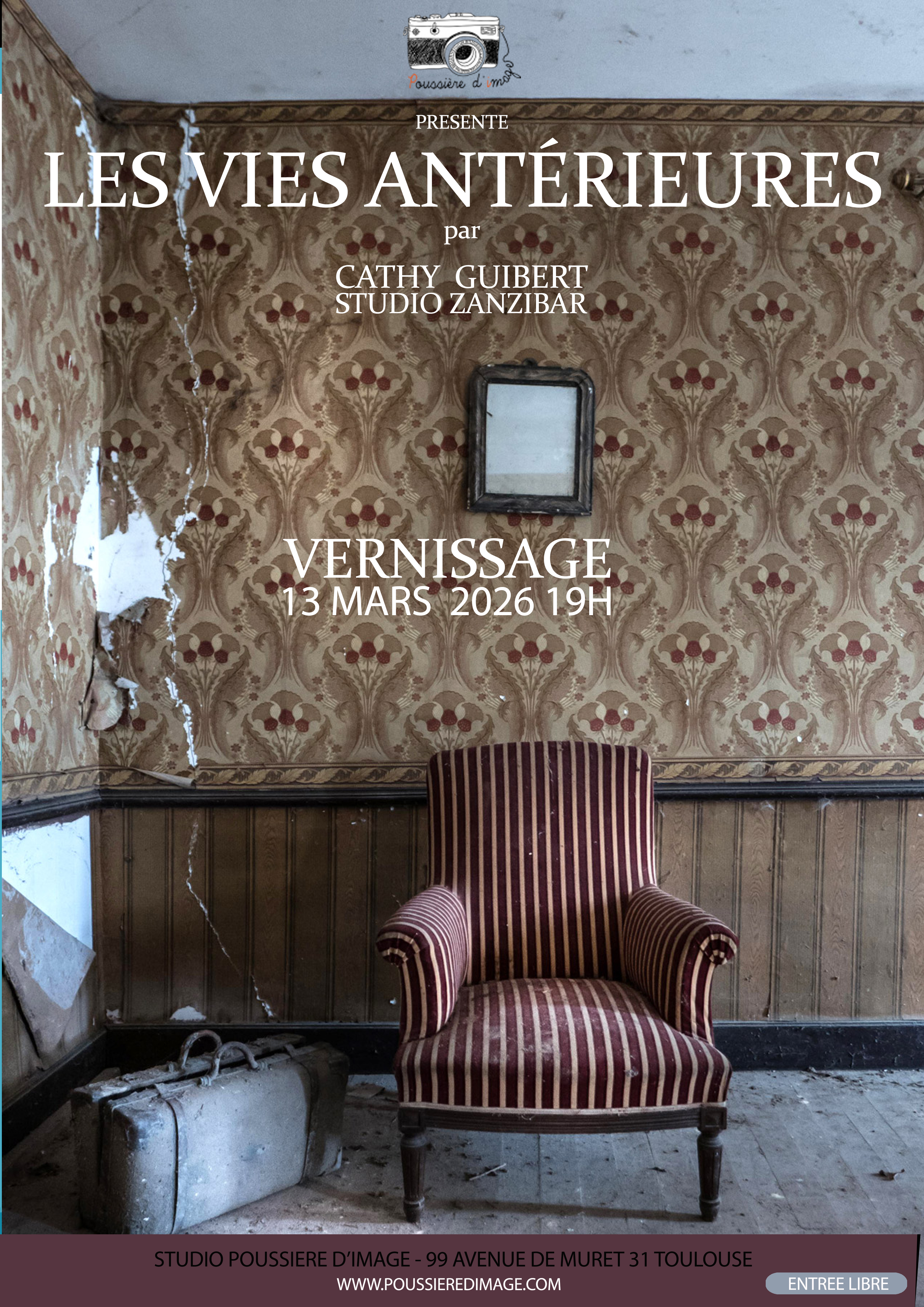 VERNISSAGE "Les Vies Antérieures" le 13 mars 2026 à 19h par Cathy GUIBERT